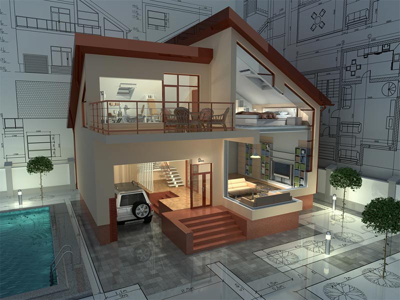phối cảnh 3d ngôi nhà