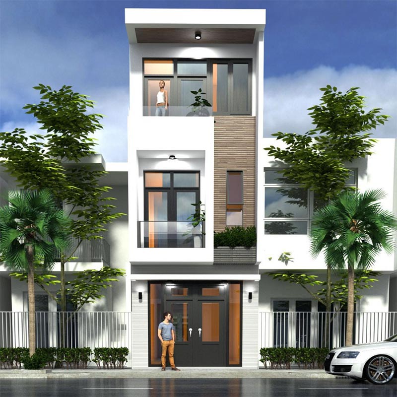 phối cảnh 3d nhà phố hiện đại