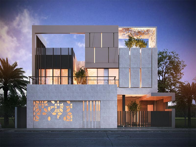 phối cảnh 3d nhà phố kiểu biệt thự