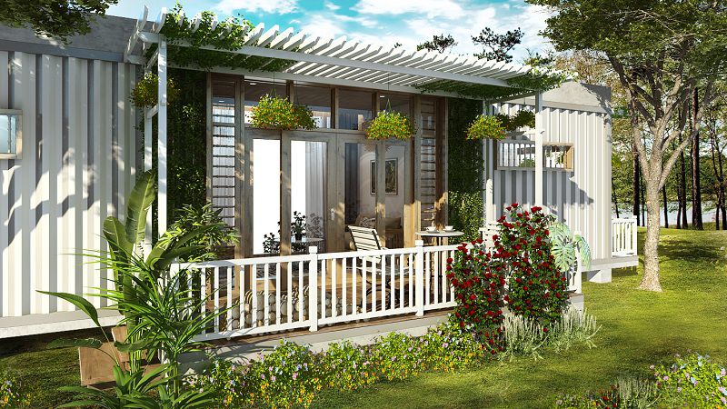 Hình ảnh: Thiết kế kiến trúc và nội thất homestay vô cùng thu hút tạo cảm giác thư giãn thoải mái
